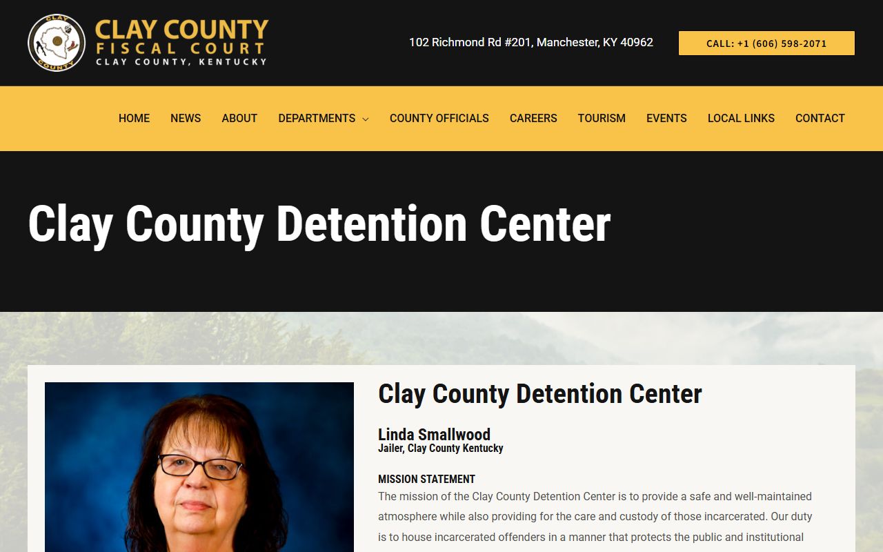 Clay County Detention Center inmate population and jail information page